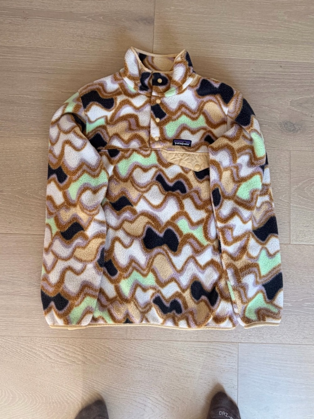 Patagonia Synchilla Fleece Pullover - Tan, Green, Purple, Brown - Picture 2 of 4